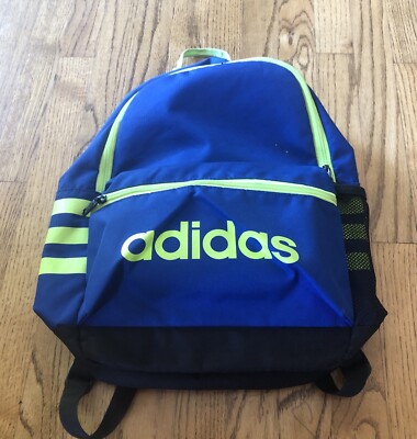Adidas Backpack School Bag 90288 blue lime green | eBay