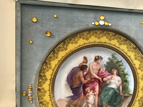 Antique Royal Vienna Porcelain Cabinet Plate plaque in mythological scene framed - Picture 4 of 12