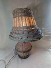 Korbgeflecht Tischlampe Vintage Rattan Boho rustikal traditioneller Stil CB48 V