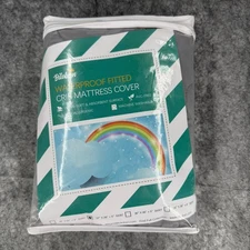 Biloban Waterproof Fitted Crib Mattress Cover Gray 27 x 39 +5 Skirt New 104