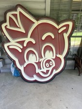 Large Vintage Piggly Wiggly Sign Lighted Logo