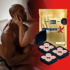 Megas'x Gold 12 Pill Sexual Stamina Booster Rock Hard Power for Men Energy