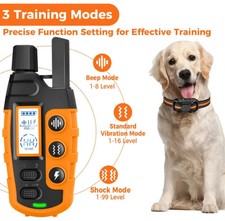 No Shock Dog Training Collar Remote Waterproof E Collar w/ Beep Vibration - RS2