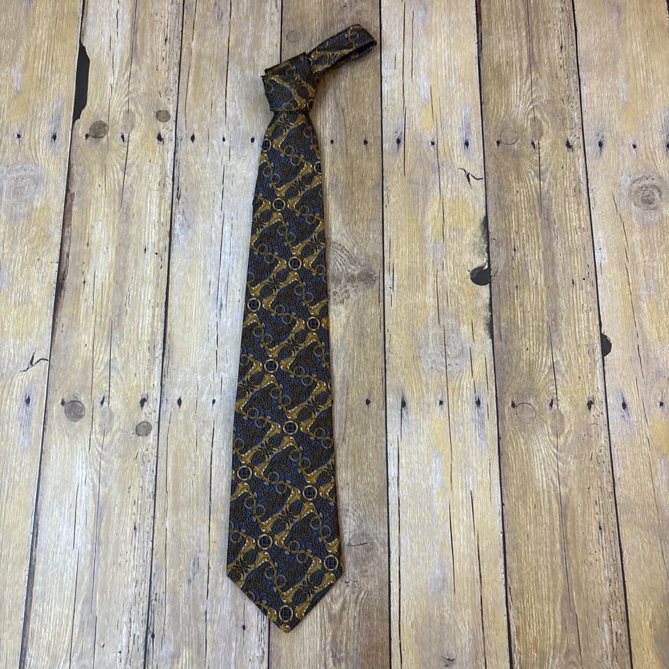 Gravata e freio vintage Sulka masculina de seda equestre - Imagem 4 de 4