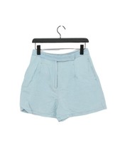 Zara Women's Shorts M Blue Cotton with Linen Mom