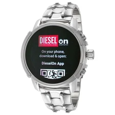 DIESEL DZT2040 GRIFFED GEN 6 SILVER STAINLESS STEEL BRACELET MENS SMARTWATCH