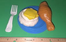 VTG 80s Fisher Price Fun With Food Chicken, Mashed Potato, Butter, Plate  Fork