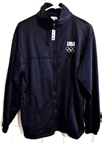 United States Olympic Committee Jacket Mens Large Navy Olympics Made in USA