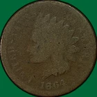 1864 Indian Head Cent Almost Good AG Coin, Bronze #40724