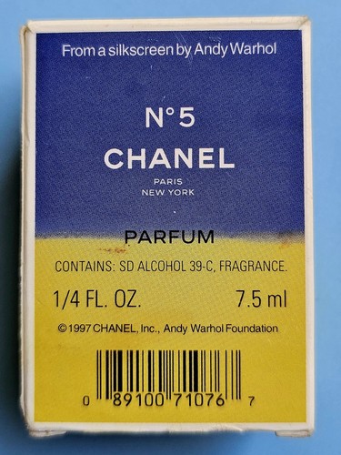 Chanel No 5 Parfum Pure Perfume Andy Warhol Limited Edition .25oz 7.5ml 3/4 Full - Picture 6 of 19