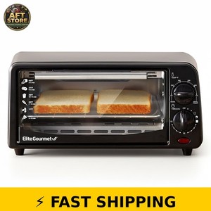 Elite Gourmet Grille-pain Compact 2 Minuterie réglable en tranches noir