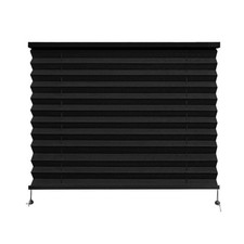 Pleated RV Blinds 26" W x 18" L - Black Shades for Campers Trailers