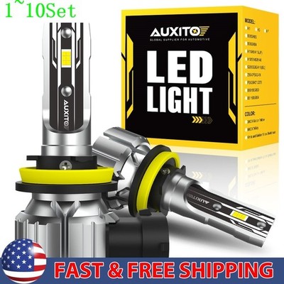 AUXITO H11 H8 LED Bulbs Headlight Conversion Low Beam Lamp Super White 1-10Set