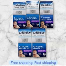 FOR 5 Clearblue Advanced Digital Ovulation Test 20 Count BRAND NEW SHIPPING