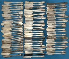 75 Pc  Antique to Vintage Silverplated FLAT BUTTER SPREADERS  Knives 5.5"-6.5"
