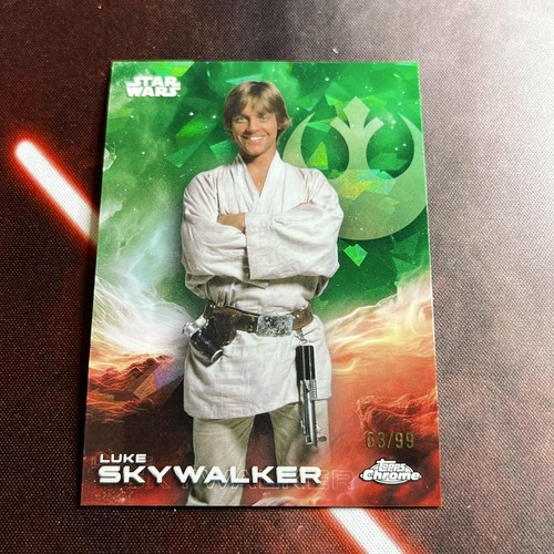 2025 Topps Chrome Sapphire Star Wars #83 Luke Skywalker Green Refractor /99