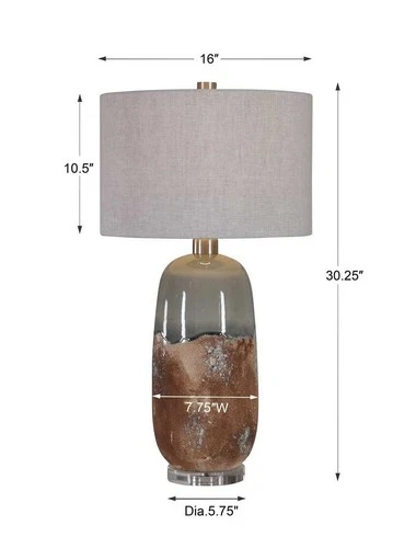 UTTERMOST 26381-1 MAGGIE EARTHY TERRACOTTA CRACKLED RUST CERAMIC TABLE LAMP - Picture 5 of 5