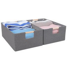 2pcs Storage Baskets For Organizing Collapsible Fabric Storage Bins Boxes With W
