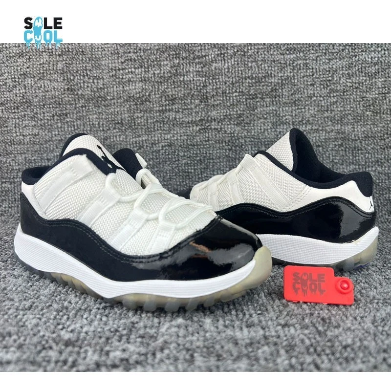 Air Jordan AJ11 Retro Bajo TD Niño Pequeño Concord Negro Zapatos 505836-153 Foto 3 de 4