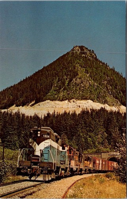 #ad #ad Vintage Burlington Northern 1804 Train at Cascade Tunnel Scenic WA 1970 $4.99