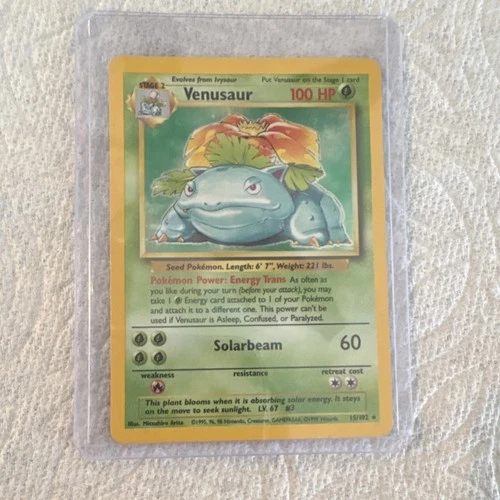 Pokémon TCG Venusaur Base Set 15/102 Holo Rare 1999 Wizards Unlimited Copyright