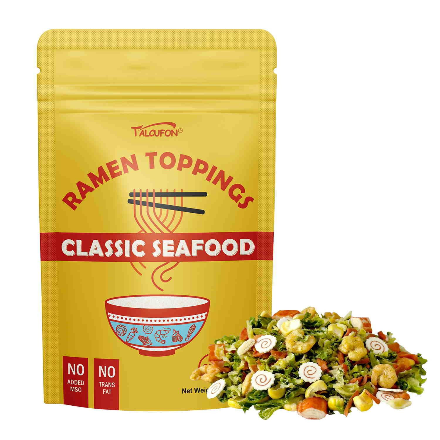 Ramen Toppings 8 Oz, Classic Seafood and Vegetables Mix Premium Seafood and Sun-