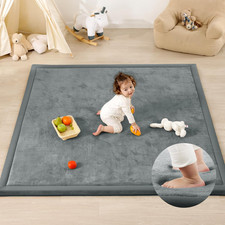 1.3" Thick Baby Play Mat for Floor Playpen, 50X50 Foam Tummy Time Mat, Padded Su