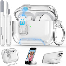 For Airpods Pro 3 Case Clear 2025 with Secure Lock, Soft TPU Transparent Case Co