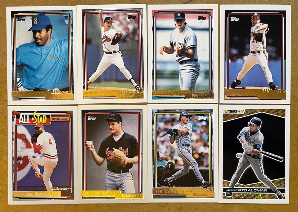 1992-1994 Topps Baseball Gold Winner Black 38 Card Lot Alomar Griffy Franco HOF - Imagem 3 de 3