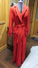 Bill Blass Robe Size 12 FULL SWEEP VELOUR TIE FRONT ROBE NAVY ROBE TRIM