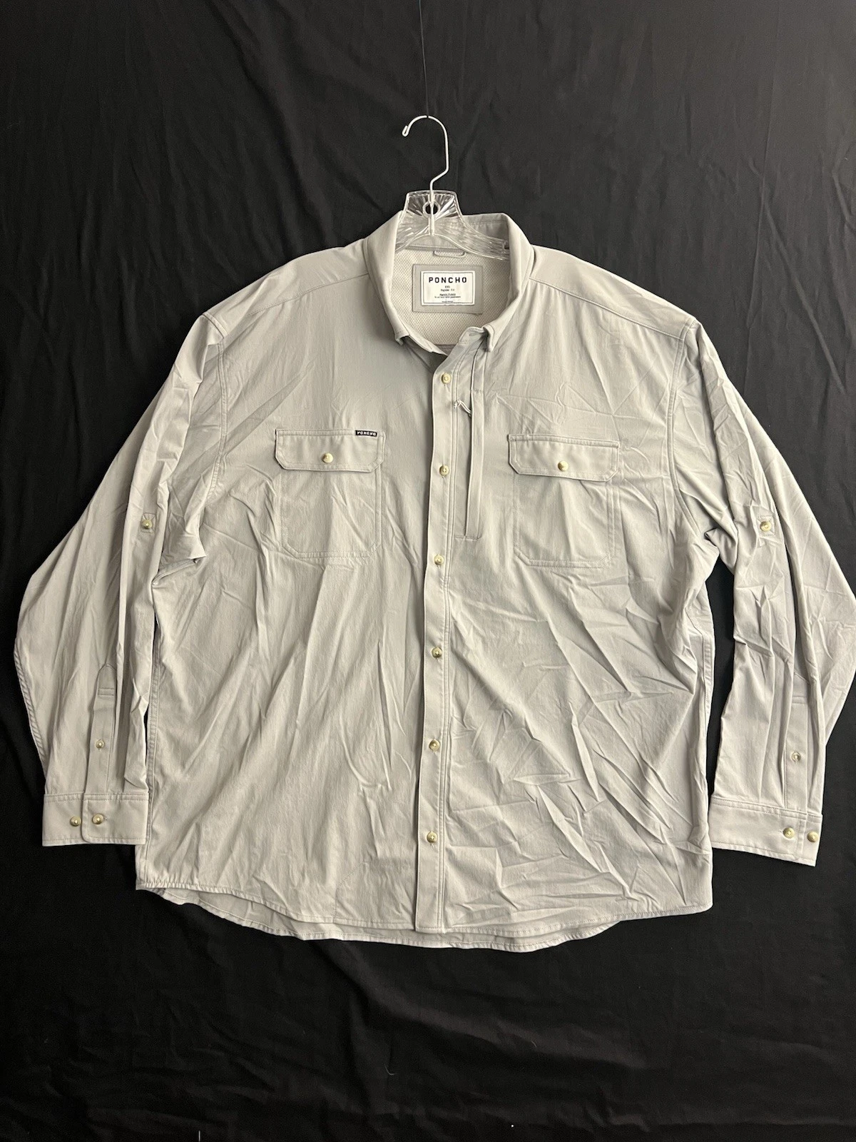 Poncho Shirt Men XXL Grey Magnetic Pockets Fishing Outdoor Vented Back L/S RO
Opens in a new window