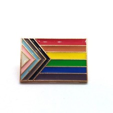 Pride Flag Pin LGBTQ Progress Equality Rainbow Enamel Gay Rights Support