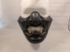 Samurai Oni Demon Half Face Mask Cosplay Halloween Costume Heavy Duty Armour 