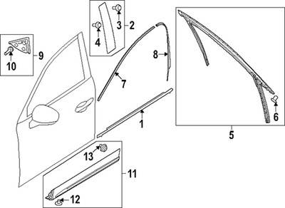 Genuine Mazda Body Side Molding KJK8-51-RA0D-SZ