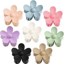 8PCS Flower Hair Clips, Large Claw Clips for Women Thick Thin Hair, Big Cute ...