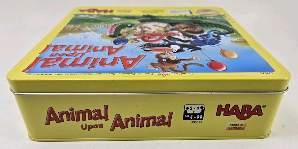HABA Animal Upon Animal Wooden Stacking Board Game 10th Anniversary Tin Complete - Image 4 of 4