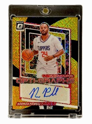 Norman Powell 2023-24 Panini Donruss Optic Opti-Graphs Auto Black/Gold Prizm 7/8