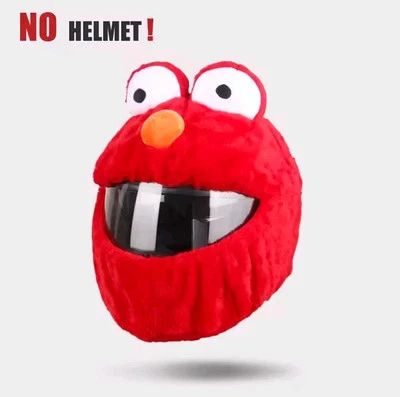 CAF MOTORCYCLE FUNNY HEEDS CRAZY CRASH HELMET COVER MOTORBIKE RED COOKIE MONSTER