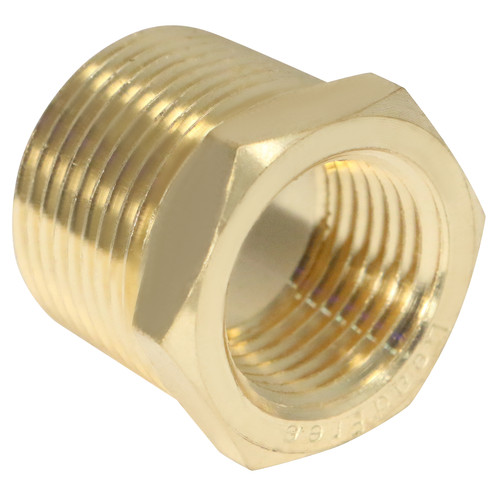 1 Pack XFITTING 3/4" Male x 1/2" Female NPT Hex Reducer Bushing, Lead Free Brass