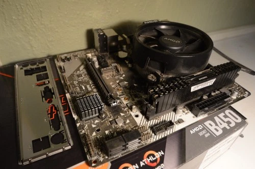 ASRock B450M-HDV AMD AM4 Socket DDR4  plus 3700x ryzen, and 8gb 2666mhz ram