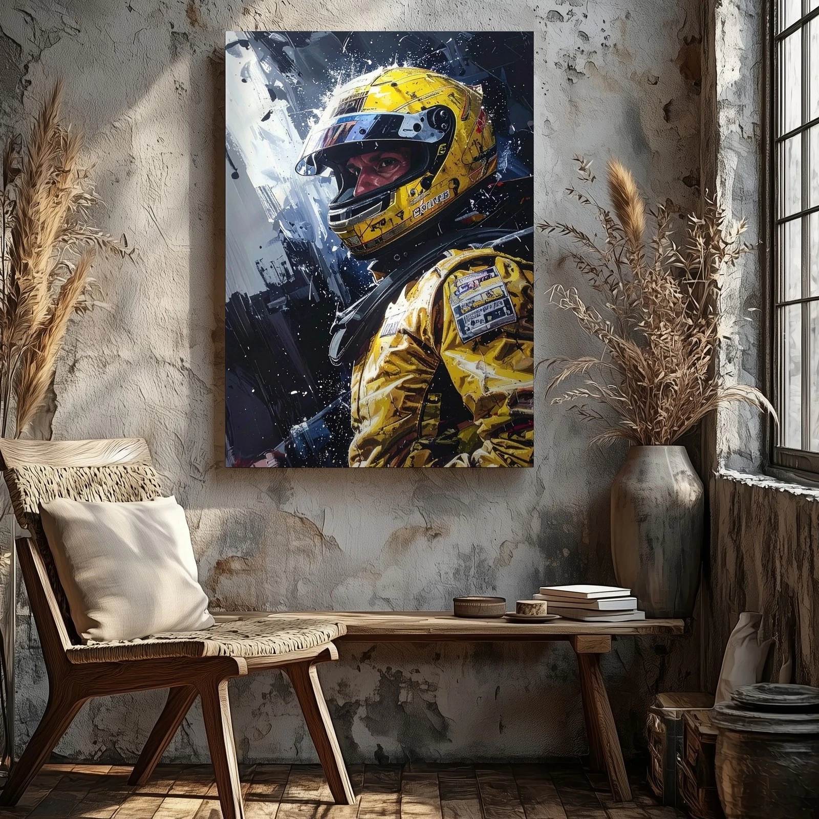 Ayrton Senna Rain Race Canvas Poster