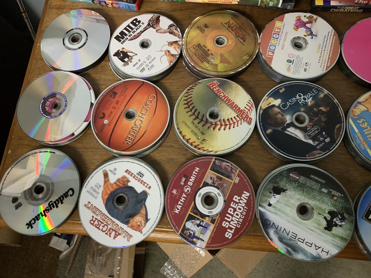 Lot of 100 DVD's (No Case or Artwork) Various Genre's