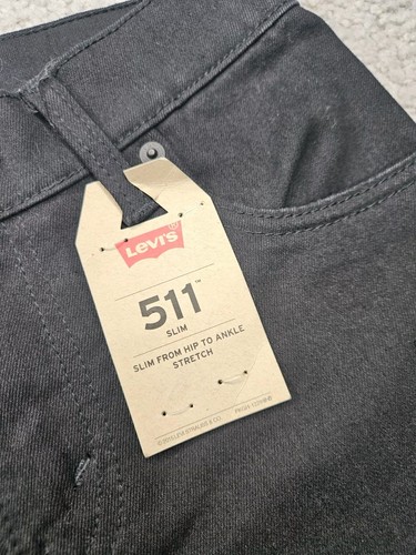EUC Levi's 511 Slim Fit W:27 in; L:27in Black Five Pocket Jeans Size 14 Reg - Picture 7 of 7