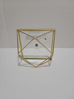 Umbra Prism Picture Frame 5x7 Photo Display Desk Wall Hanging Brass Contemporary