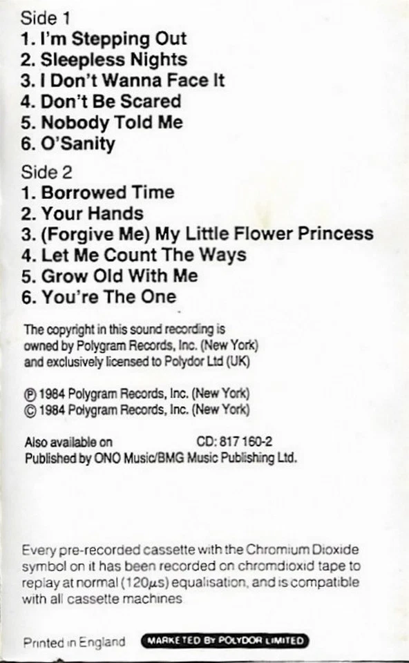 John Lennon & Yoko Ono Milk And Honey CASSETTE ALBUM ROCK POP Folk Rock reissue - Image 4 of 4