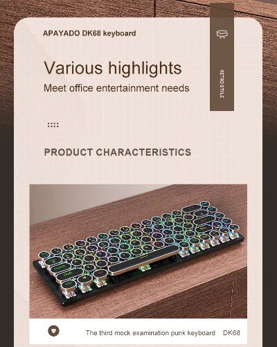 Wireless Mechanical Keyboard with Dynamic RGB Lighting & Tri-Mode Bluetooth