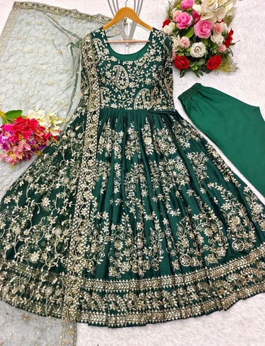 GOWN SALWAR KAMEEZ PAKISTANI INDIAN WEDDING PARTY WEAR DRESS BOLLYWOOD SUIT EID - Picture 8 of 8