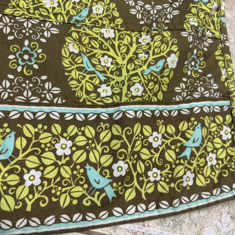 VERA BRADLEY Vntg Apron – Olive Green & Aqua Medallion Print – Retro Full Bib - Image 3 of 4