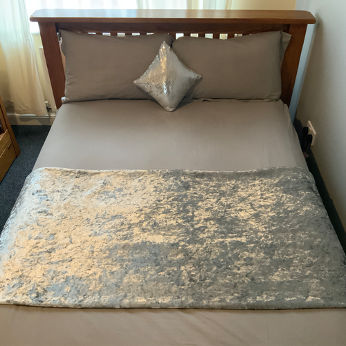 High Quality Handmade Crushed Velvet Bed Throw Runner Double Sided FR