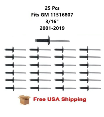 Fits 2004-2019 Cadillac CTS Rivet Gm 11516807 Aluminum Black 3/16 ...